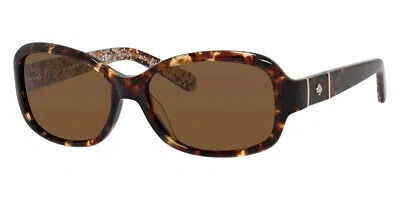 Pre-owned Kate Spade Cheyenne/p/s Sunglasses Women Havana 55mm 100% Authentic In Brown Polarized