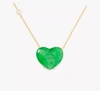 Kate Spade Choose Joy Stone Heart Pendant In Green