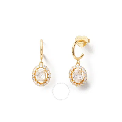 Kate Spade Clear / Gold Victoria Huggies Earrings In Gold Tone