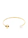 Kate Spade Clover-motif Pearl-embellished Bracelet In Gold