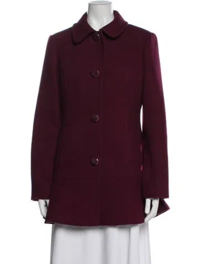 Pre-owned Kate Spade Coat In Burgundy