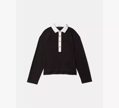 Kate Spade Collared Rugby Shirt In Black