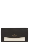 KATE SPADE COLORBLOCK CONTINENTAL WALLET WITH REMOVABLE CARD WALLET