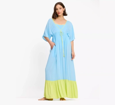 Kate Spade Colorblock Midi Cover Up Dress In Spring Water