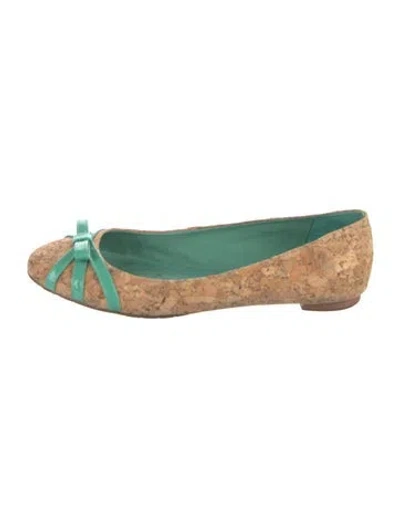 Pre-owned Kate Spade Colorblock Pattern Ballet Flats In Neutral