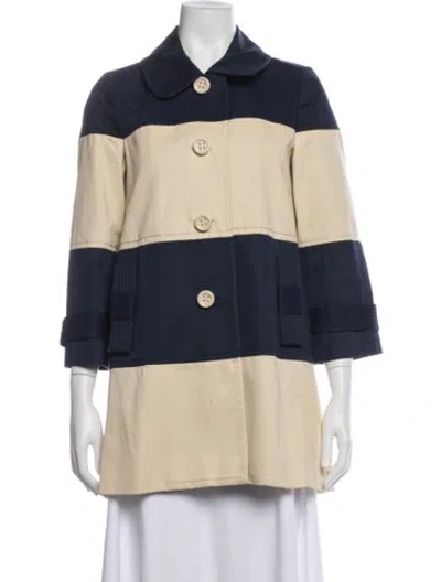 Pre-owned Kate Spade Colorblock Pattern Coat In Neutrals