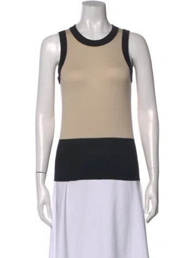 Pre-owned Kate Spade Colorblock Pattern Crew Neck Top In Neutral