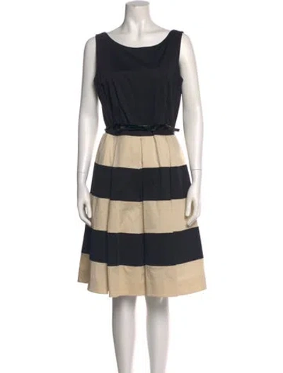 Pre-owned Kate Spade Colorblock Pattern Knee-length Dress In Black