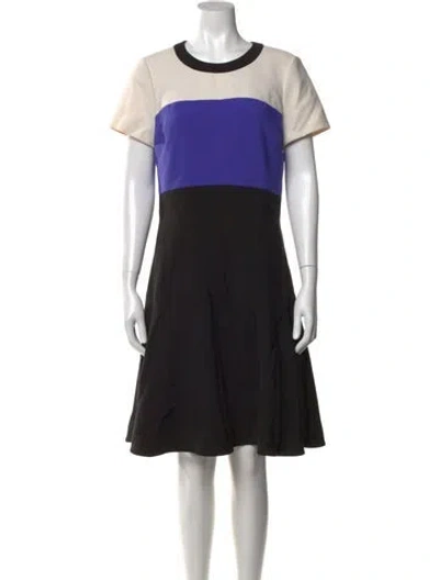 Pre-owned Kate Spade Colorblock Pattern Knee-length Dress In Black