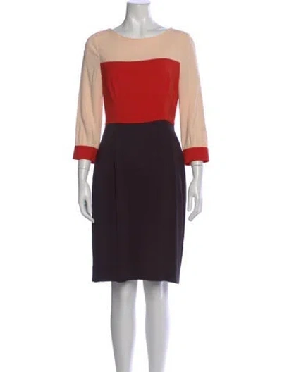 Pre-owned Kate Spade Colorblock Pattern Knee-length Dress In Multi