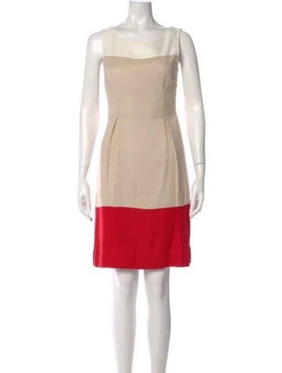 Pre-owned Kate Spade Colorblock Pattern Knee-length Dress In Neutral