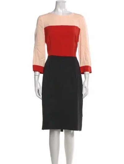 Pre-owned Kate Spade Colorblock Pattern Knee-length Dress In Pink