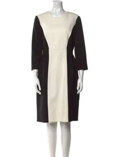 Pre-owned Kate Spade Colorblock Pattern Knee-length Dress In White