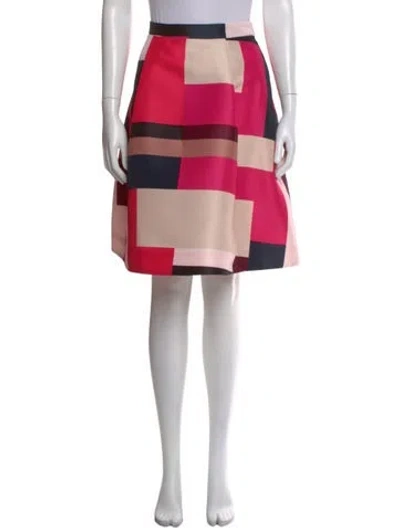 Pre-owned Kate Spade Colorblock Pattern Midi Length Skirt In Pink