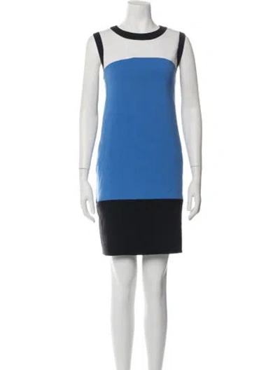 Pre-owned Kate Spade Colorblock Pattern Mini Dress In Black/white