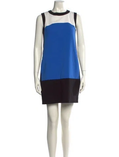 Pre-owned Kate Spade Colorblock Pattern Mini Dress In Blue
