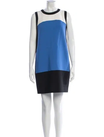 Pre-owned Kate Spade Colorblock Pattern Mini Dress In Blue