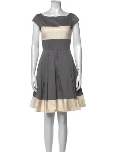 Pre-owned Kate Spade Colorblock Pattern Mini Dress In Grey