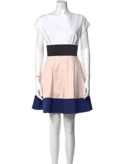 Pre-owned Kate Spade Colorblock Pattern Mini Dress In Multi