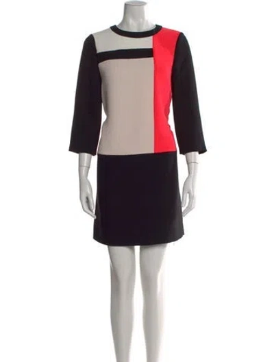 Pre-owned Kate Spade Colorblock Pattern Mini Dress In Multi