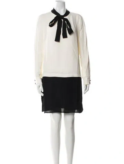 Pre-owned Kate Spade Colorblock Pattern Mini Dress In Neutral