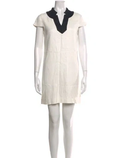Pre-owned Kate Spade Colorblock Pattern Mini Dress In Neutral
