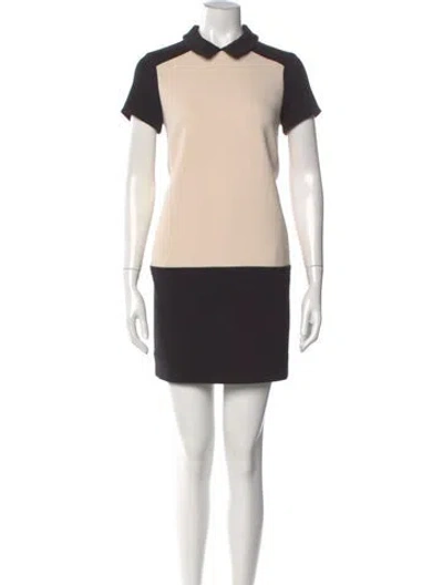 Pre-owned Kate Spade Colorblock Pattern Mini Dress In Neutral