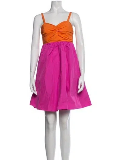 Pre-owned Kate Spade Colorblock Pattern Mini Dress In Pink