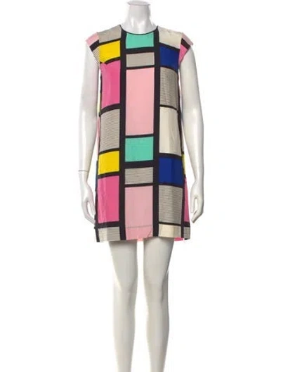 Pre-owned Kate Spade Colorblock Pattern Mini Dress In Pink
