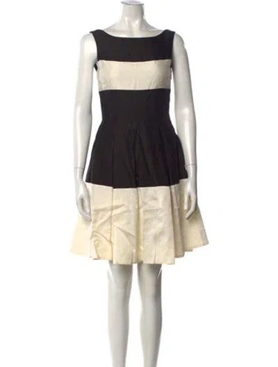 Pre-owned Kate Spade Colorblock Pattern Mini Dress W/ Tags In Black