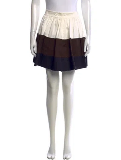 Pre-owned Kate Spade Colorblock Pattern Mini Skirt In Brown