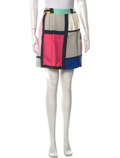 Pre-owned Kate Spade Colorblock Pattern Mini Skirt In Pink
