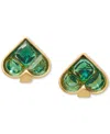 Kate Spade Colored Cubic Zirconia Spade Stud Earrings In Green