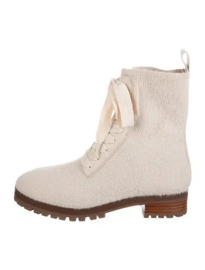 Pre-owned Kate Spade Combat Boots W/ Tags In Neutral