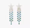 Kate Spade Cosmos Star Fringe Earrings In Blue