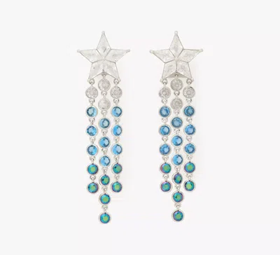 Kate Spade Cosmos Star Fringe Earrings In Blue