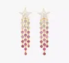 Kate Spade Cosmos Star Fringe Earrings In Red