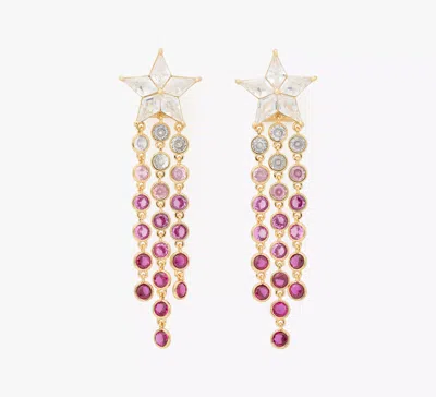 Kate Spade Cosmos Star Fringe Earrings In Red