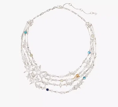 Kate Spade Cosmos Statement Necklace In Clear/silver