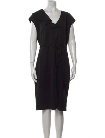 Pre-owned Kate Spade Cowl Neck Midi Length Dress In Black