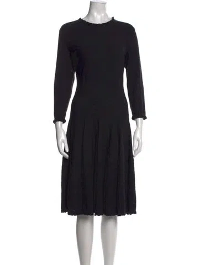 Pre-owned Kate Spade Crew Neck Knee-length Dress In Black