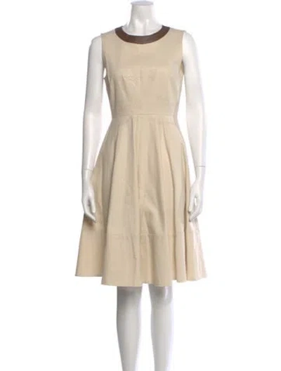 Pre-owned Kate Spade Crew Neck Knee-length Dress In Neutral