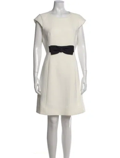 Pre-owned Kate Spade Crew Neck Knee-length Dress In White
