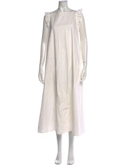 Pre-owned Kate Spade Crew Neck Long Dress In Neutral