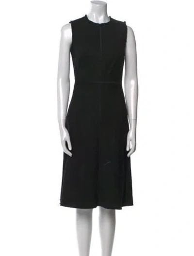Pre-owned Kate Spade Crew Neck Midi Length Dress In Black