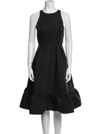 Pre-owned Kate Spade Crew Neck Midi Length Dress In Black