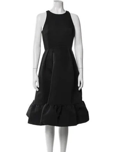 Pre-owned Kate Spade Crew Neck Midi Length Dress In Black
