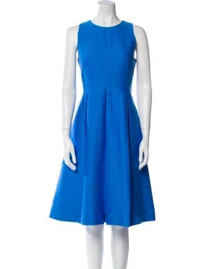 Pre-owned Kate Spade Crew Neck Midi Length Dress In Blue
