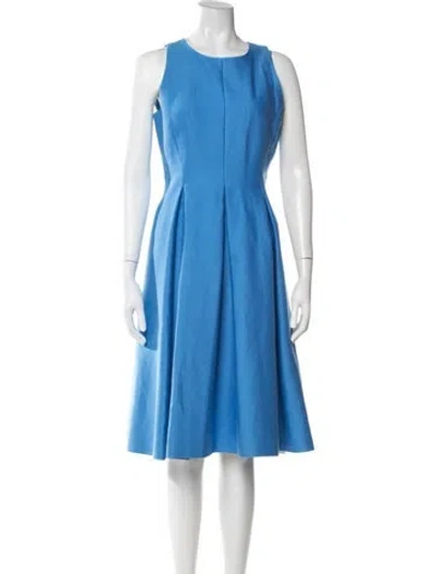 Pre-owned Kate Spade Crew Neck Midi Length Dress In Blue