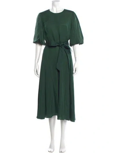 Pre-owned Kate Spade Crew Neck Midi Length Dress In Green